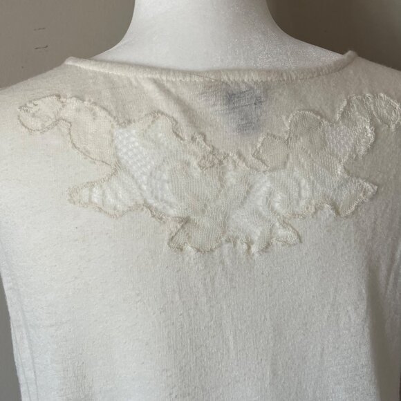 Lucky Brand Sleeveless Surplus Top with Shirttail Hem Cream L - Picture 4 of 7